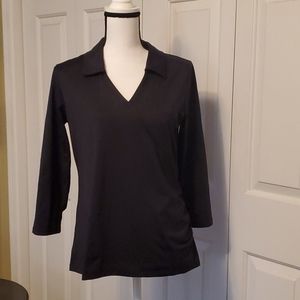 Lands End collared V neck rapid dry top